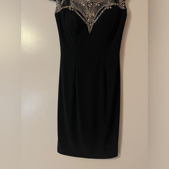 Mac Duggal Black Bodycon Cocktail Dress High Neck 65273N - Picture 10 of 15
